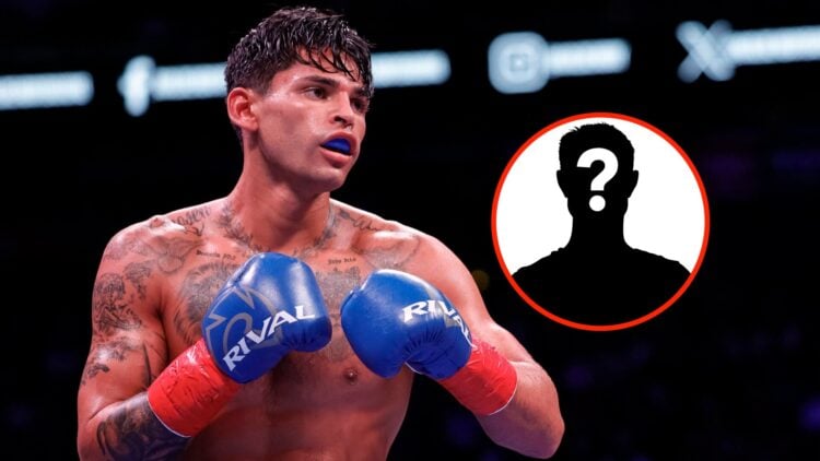 Left: Ryan Garcia in the ring during his fight with Oscar Duarte Right: Mystery Fighter