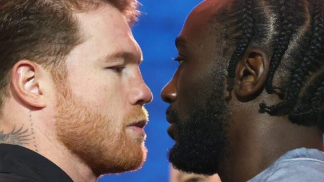 Canelo and Terence Crawford face off close-up