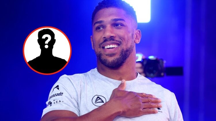 Insert: Mystery Fighter Center: Anthony Joshua attends the weigh-ins ahead of his fight with Daniel Dubois in September, 2024