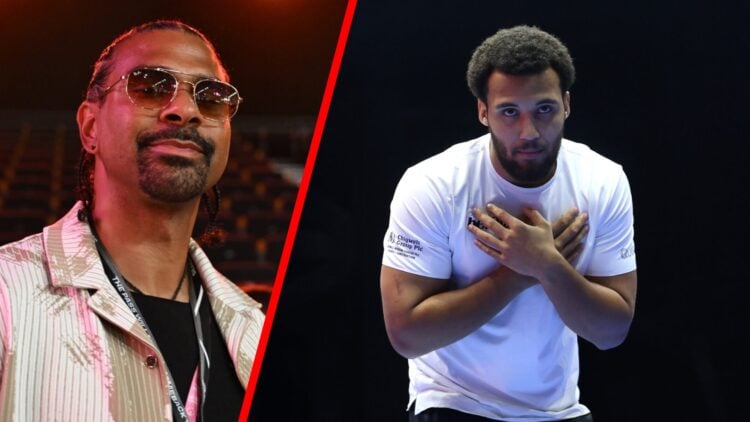 David Haye in sunglasses at London E-Prix split with Moses Itauma at media workouts