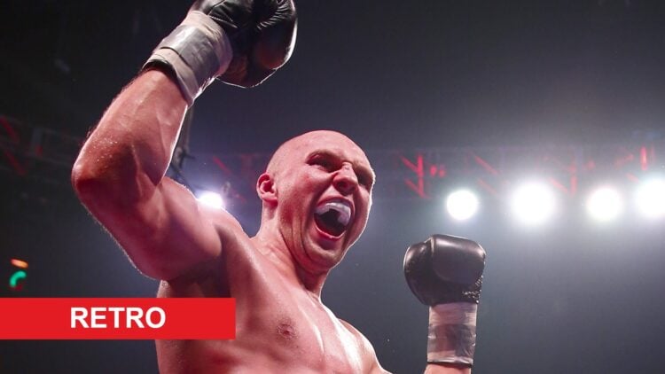 Krzysztof Glowacki in the ring after his WBO cruiserweight title fight win over Marco Huck in August, 2015