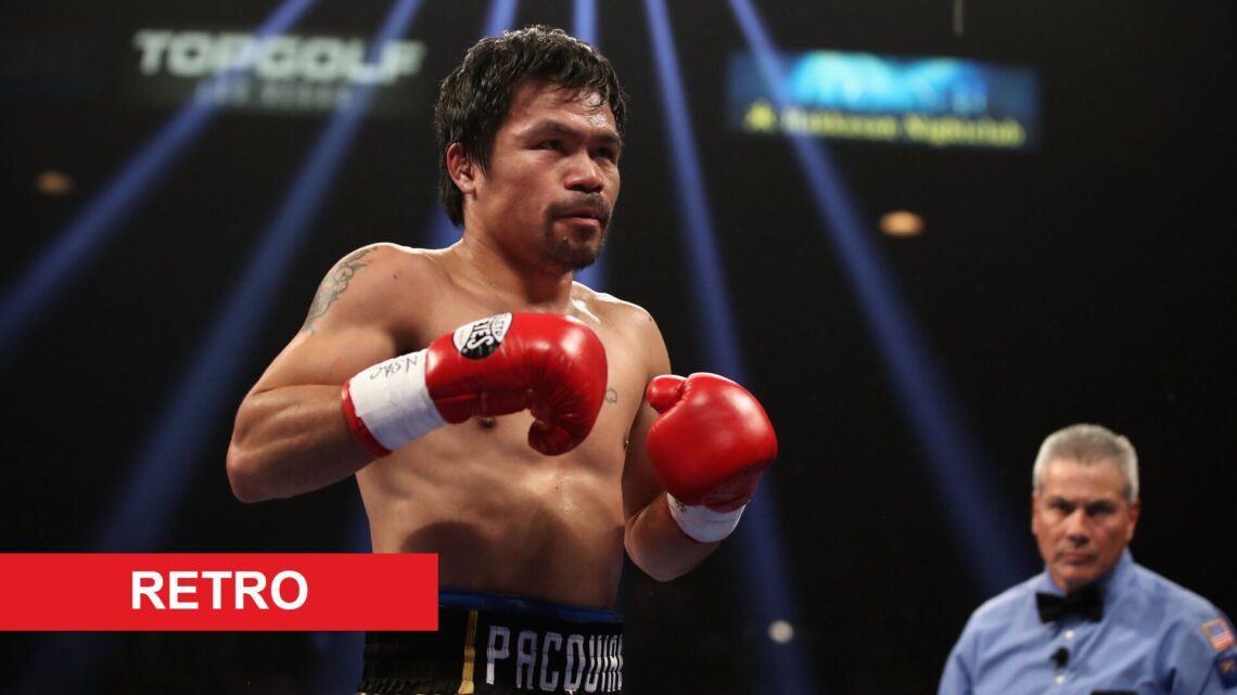 Manny Pacquiao in the ring during his WBA welterweight title fight with Adrien Broner in January, 2019