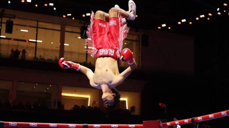 Mohammed Alakel backflips after KO win