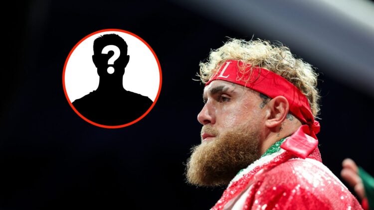 Insert: Mystery Fighter. Right: Jake Paul in the ring before his fight with Julio Cesar Chavez Jr.