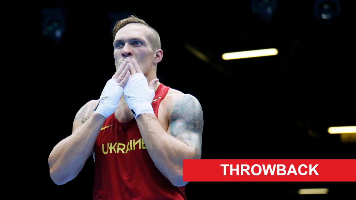 Oleksandr Usyk in the ring after his win over Artur Beterbiev at the 2012 Summer Olympic Games in August, 2012