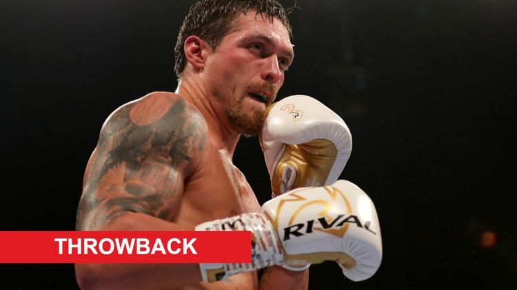 Oleksandr Usyk in the ring during his undisputed cruiserweight title fight with Tony Bellew in 2018.