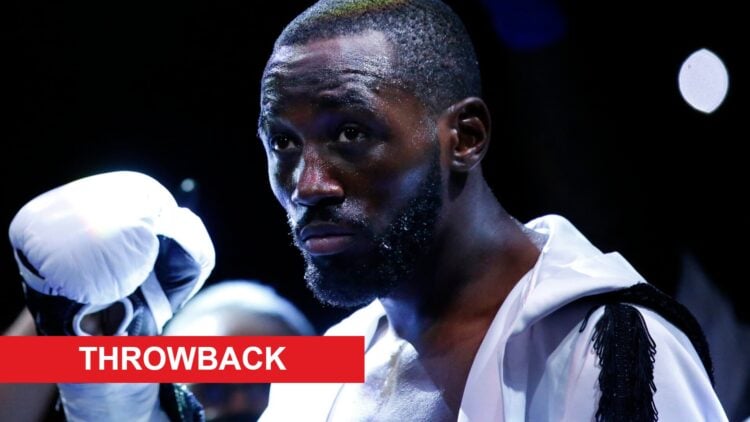 Terence Crawford in the ring ahead of his WBO welterweight title fight with Shawn Porter in November, 2021
