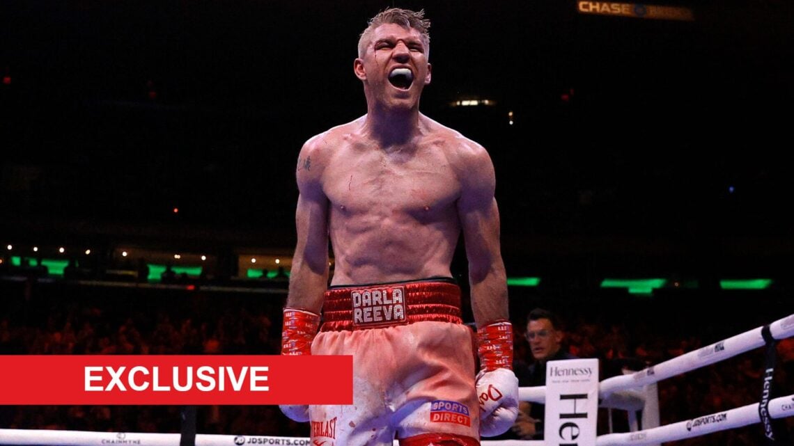 Liam Smith celebrates defeating Jessie Vargas with exclusive label
