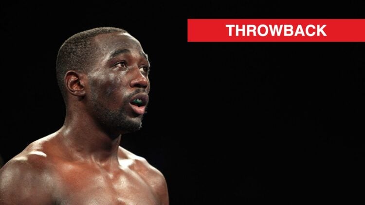 Terence Crawford looks on with black background
