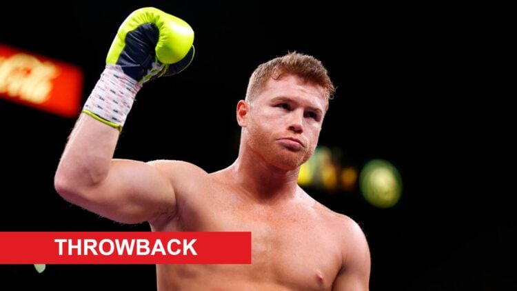 Canelo Alvarez in the ring before his WBO light heavyweight title fight with Sergey Kovalev in November, 2019.